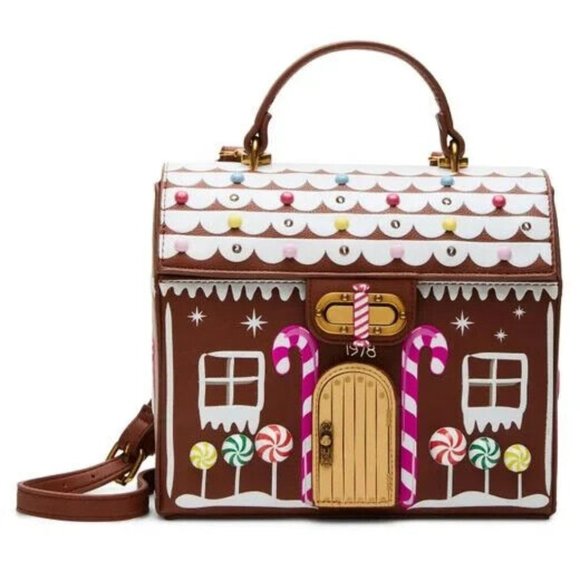 Betsey Johnson Kitsch Gingerbread House LED's Light Up Medium Crossbody Bag NWT - Picture 4 of 14